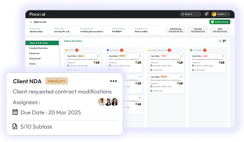 Project management dashboard