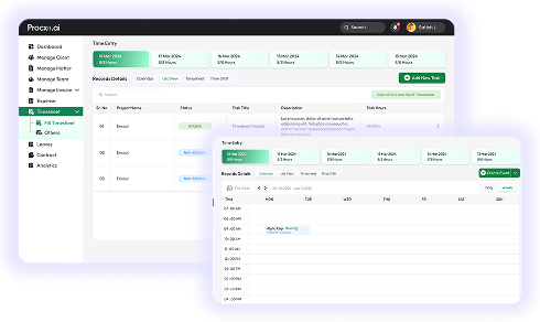 Timesheets dashboard